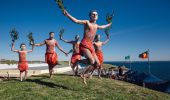 Aboriginal cultural dance and music performance at Blak Markets, Bare Island, La Perouse
