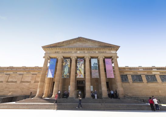 People visiting the Art Gallery of New South Wales in Sydney